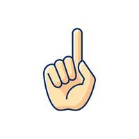 One finger pointing RGB color icon vector