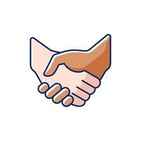 Handshake RGB color icon vector