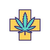 Medical marijuana RGB color icon vector