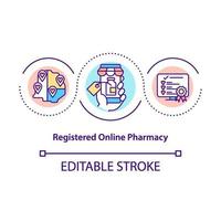 Registered online pharmacy concept icon vector