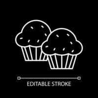 Muffins white linear icon for dark theme vector