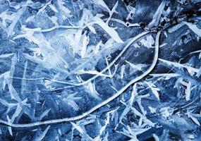 Cracked frozen water photo