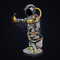 astronaut shopping artwork illustration vector