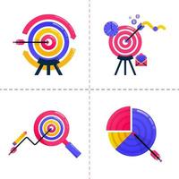 icon design of finance, business, financial, marketing analysis, charts and achieve goal targets. Icon pack template can be use for landing page, ui, web, mobile app, poster ads, banner, website