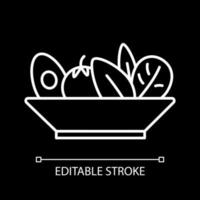 Salad bowl white linear icon for dark theme