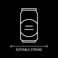 Beer can white linear icon for dark theme vector