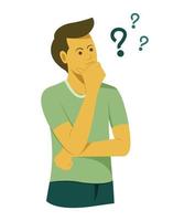 Man Thinking with Question Marks vector