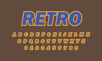 retro font alphabet vector