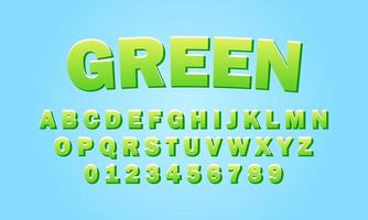 alfabeto fuente verde vector