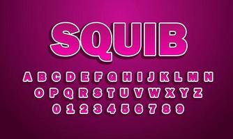 Squib font alphabet vector