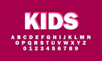 Kids font alphabet vector