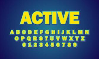 Active font alphabet vector