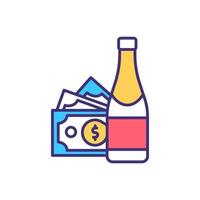 Alcohol purchase RGB color icon vector