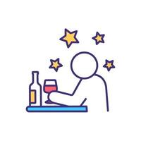 Wine tasting RGB color icon vector