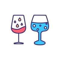Evaluating wine appearance RGB color icon vector