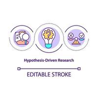 icono de concepto de investigación impulsada por hipótesis vector