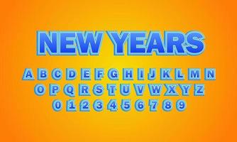 new years font alphabet