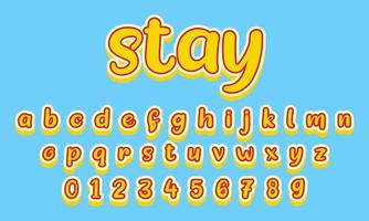 Stay font alfabeto vector