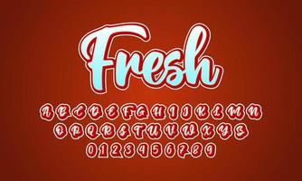 fresh font alphabet vector