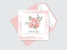 hermosa plantilla de tarjeta de invitación de boda con flores dibujadas a mano vector