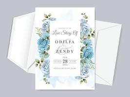 Beautiful floral hand drawn wedding invitation card template vector