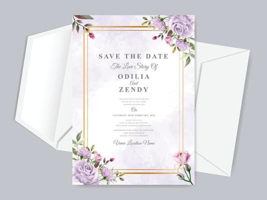 Wedding invitation save the date card template