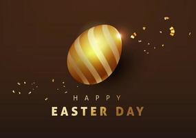 Easter background template with luxury premium golden eggs. vector