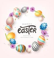 Happy easter banner background vector