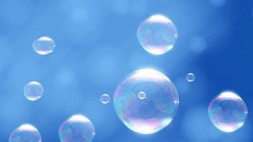 Abstract Blue Background with Soap Bubbles. video