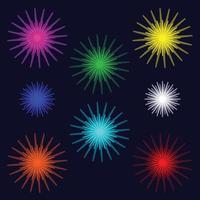 vector bright colorful layered fireworks