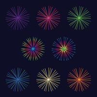 vector bright colorful fireworks