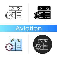 Flight scheduling icon vector