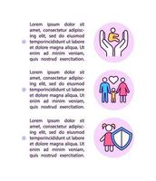 Icono de concepto de seguridad e importancia para niños con texto vector