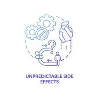 Unpredictable side effects concept icon
