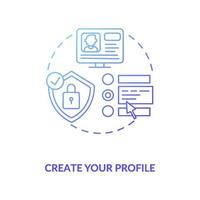 Create your own profile concept icon vector