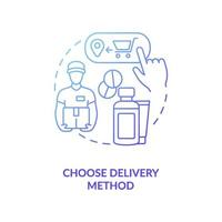 Choose delivery method concept icon vector