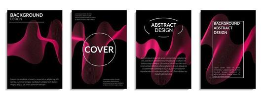 Abstract set of pink gradient wavy line vector