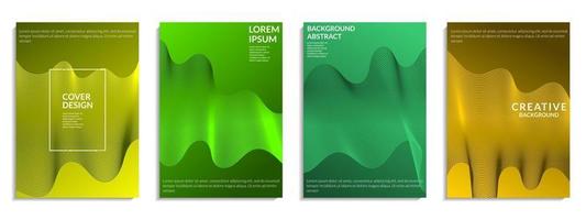 Cover Design set of colorful abstract wavy line vector