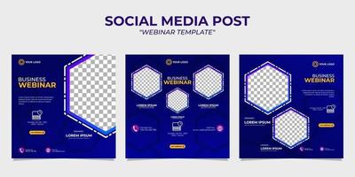 social media story post templates webinar vector