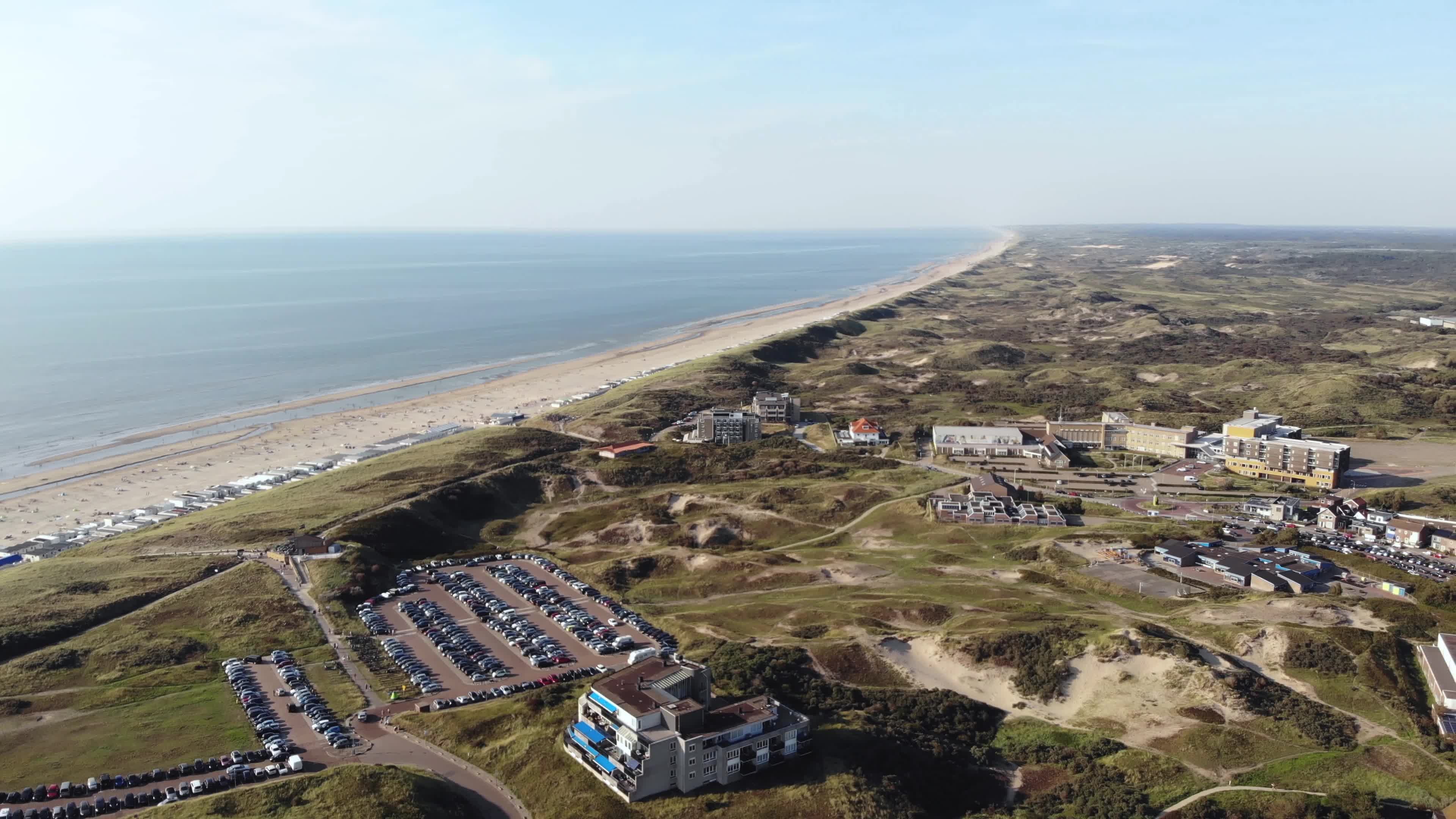 Coastal resort town of Wijk aan Zee, Holland. Beautiful sand beach and