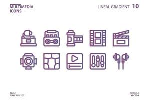 Multimedia line icon collection