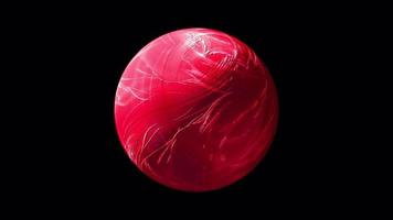 Loop Motion Grunge zerzauste Oberfläche rote Kugel isoliert video