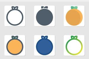 orange icon set vector