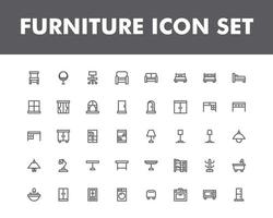 furniture icon set isolated on white background. for your web site design, logo, app, UI. Vector graphics illustration and editable stroke. EPS 10.