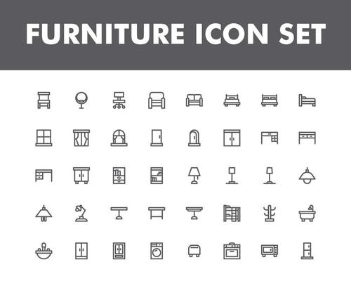 furniture icon set isolated on white background. for your web site design, logo, app, UI. Vector graphics illustration and editable stroke. EPS 10.