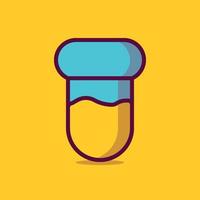 Test tube Vector Icon Illustration. Flat Cartoon Style Suitable for Web Landing Page, Banner, Sticker, Background.