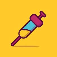 Syringe Vector Icon Illustration. Flat Cartoon Style Suitable for Web Landing Page, Banner, Sticker, Background.