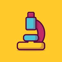 Microscope Vector Icon Illustration. Flat Cartoon Style Suitable for Web Landing Page, Banner, Sticker, Background.