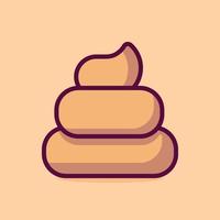 Poop Vector Icon Illustration. Flat Cartoon Style Suitable for Web Landing Page, Banner, Sticker, Background.