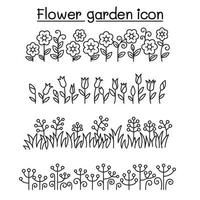 diseño gráfico decorativo del vector del jardín de flores